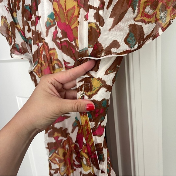 Cleobella Cecilia Ankle Dress In Shea Side Slit Print Short Sleeve - Picture 3 of 9